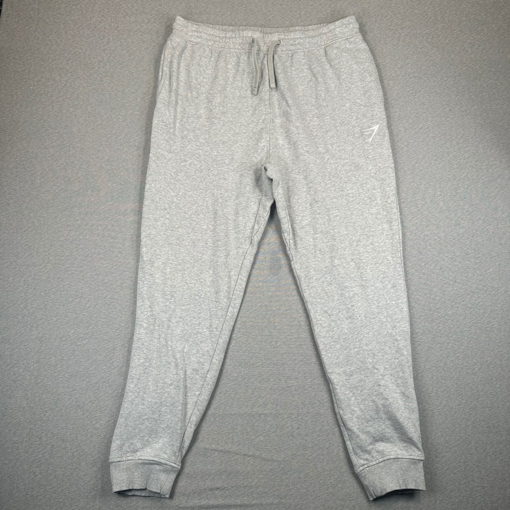 Gymshark Joggers Mens XL Light Grey Marl Tapered Fleece Sweatpants‎ Gym Training